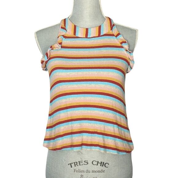 Altar'd State Multi Color Striped Retro Top Size XS - Picture 2 of 4